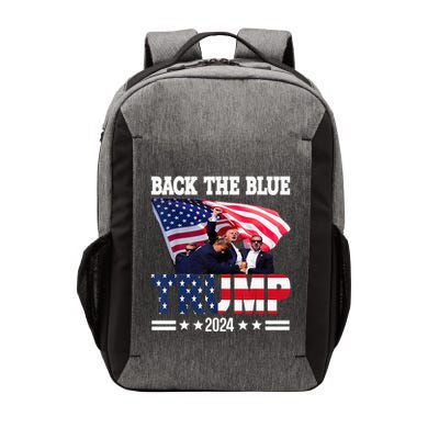 Back The Blue Trump 2024 Police American Flag Thin Blue Line Vector Backpack