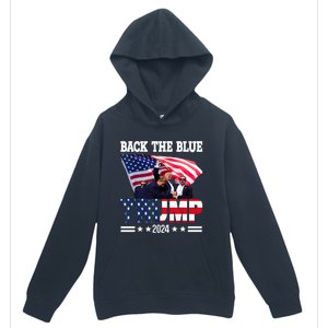 Back The Blue Trump 2024 Police American Flag Thin Blue Line Urban Pullover Hoodie