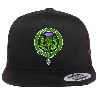 Belted Thistle Badge Of Scotland Flat Bill Trucker Hat