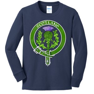 Belted Thistle Badge Of Scotland Kids Long Sleeve Shirt