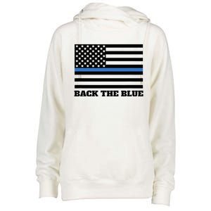 Back The Blue Police Support Thin Blue Line Womens Funnel Neck Pullover Hood