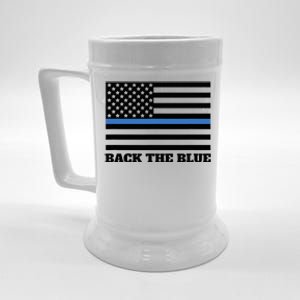 Back The Blue Police Support Thin Blue Line Beer Stein