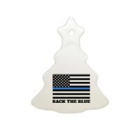 Back The Blue Police Support Thin Blue Line Ceramic Tree Ornament