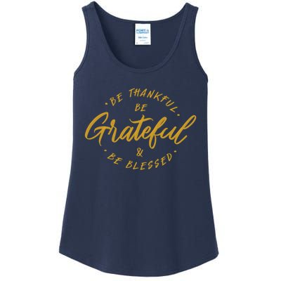 Be Thankful Be Grateful And Be Blessed Ladies Essential Tank