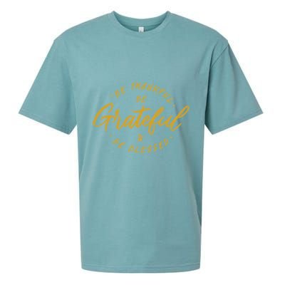 Be Thankful Be Grateful And Be Blessed Sueded Cloud Jersey T-Shirt