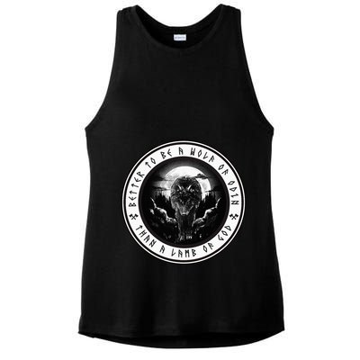Better To Be A Wolf Of Odin Than A L.A.M.B Of God Ladies PosiCharge Tri-Blend Wicking Tank
