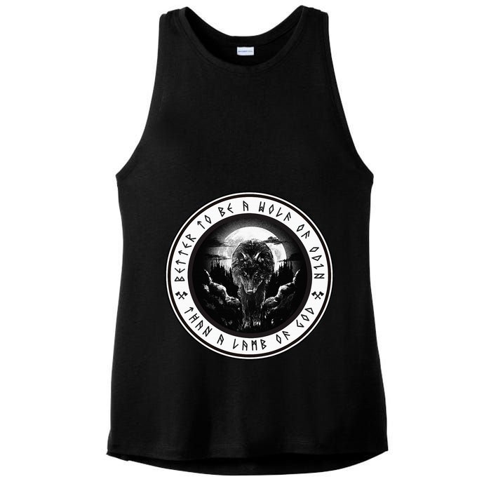 Better To Be A Wolf Of Odin Than A L.A.M.B Of God Ladies PosiCharge Tri-Blend Wicking Tank