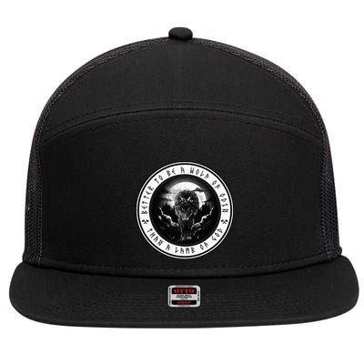 Better To Be A Wolf Of Odin Than A L.A.M.B Of God 7 Panel Mesh Trucker Snapback Hat