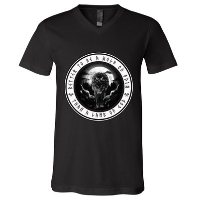 Better To Be A Wolf Of Odin Than A L.A.M.B Of God V-Neck T-Shirt