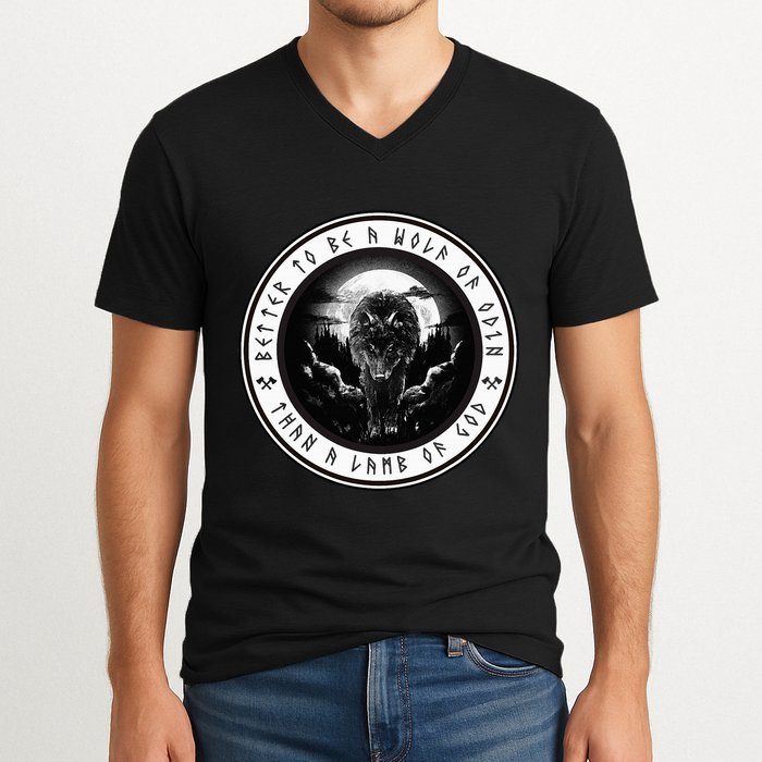 Better To Be A Wolf Of Odin Than A L.A.M.B Of God V-Neck T-Shirt