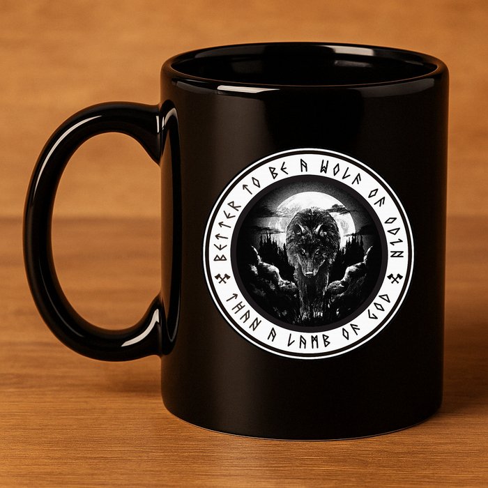 Better To Be A Wolf Of Odin Than A L.A.M.B Of God 11oz C Handle Ceramic Mug
