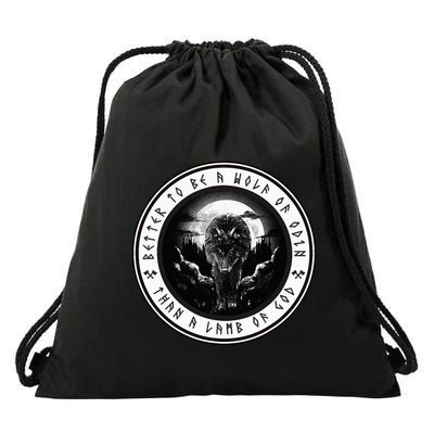 Better To Be A Wolf Of Odin Than A L.A.M.B Of God Drawstring Bag