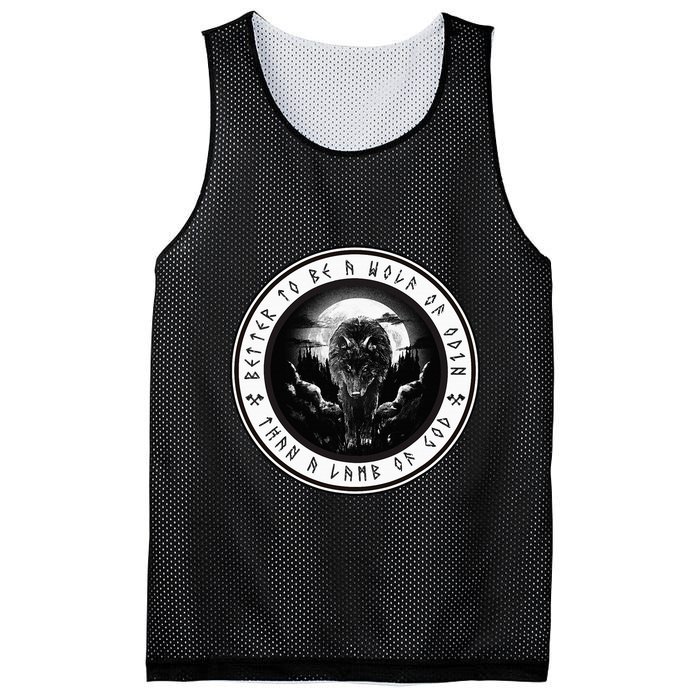 Better To Be A Wolf Of Odin Than A L.A.M.B Of God Mesh Reversible Basketball Jersey Tank