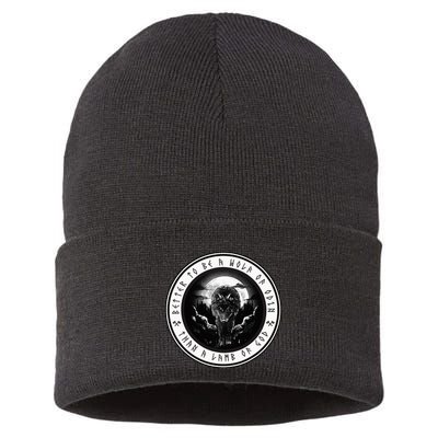 Better To Be A Wolf Of Odin Than A L.A.M.B Of God Sustainable Knit Beanie