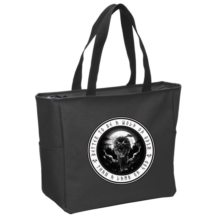 Better To Be A Wolf Of Odin Than A L.A.M.B Of God Zip Tote Bag