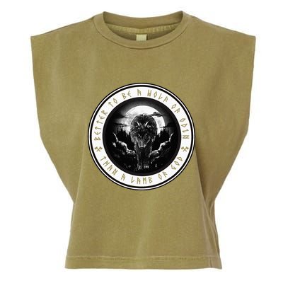 Better To Be A Wolf Of Odin Than A L.A.M.B Of God Garment-Dyed Women's Muscle Tee