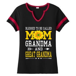 Blessed To Be Called Mom Grandma Great Grandma MotherS Day Ladies Halftime Notch Neck Tee