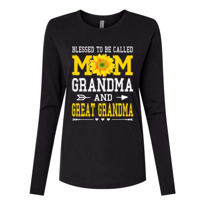 Blessed To Be Called Mom Grandma Great Grandma MotherS Day Womens Cotton Relaxed Long Sleeve T-Shirt