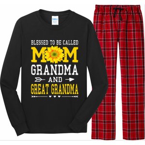 Blessed To Be Called Mom Grandma Great Grandma MotherS Day Long Sleeve Pajama Set