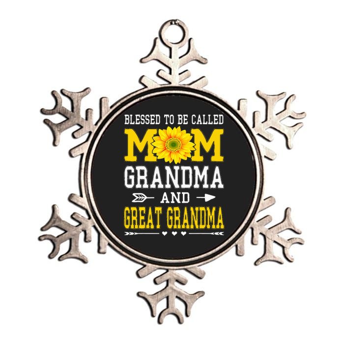 Blessed To Be Called Mom Grandma Great Grandma MotherS Day Metallic Star Ornament