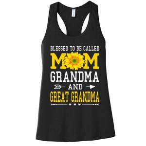 Blessed To Be Called Mom Grandma Great Grandma MotherS Day Women's Racerback Tank