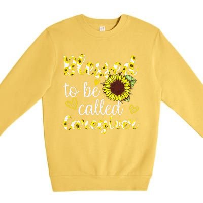 Blessed To Be Called Caregiver Life Sunflower Nurses Day Premium Crewneck Sweatshirt