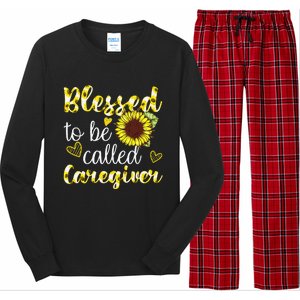 Blessed To Be Called Caregiver Life Sunflower Nurses Day Long Sleeve Pajama Set