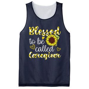 Blessed To Be Called Caregiver Life Sunflower Nurses Day Mesh Reversible Basketball Jersey Tank