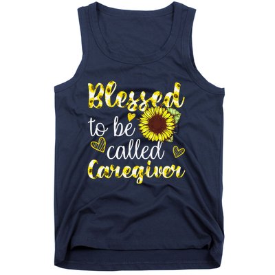 Blessed To Be Called Caregiver Life Sunflower Nurses Day Tank Top