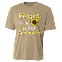 Blessed To Be Called Caregiver Life Sunflower Nurses Day Cooling Performance Crew T-Shirt