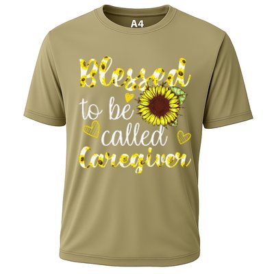 Blessed To Be Called Caregiver Life Sunflower Nurses Day Cooling Performance Crew T-Shirt