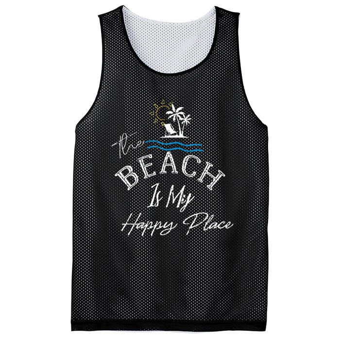 Beach The Beach Is My Happy Place Woman Mesh Reversible Basketball Jersey Tank