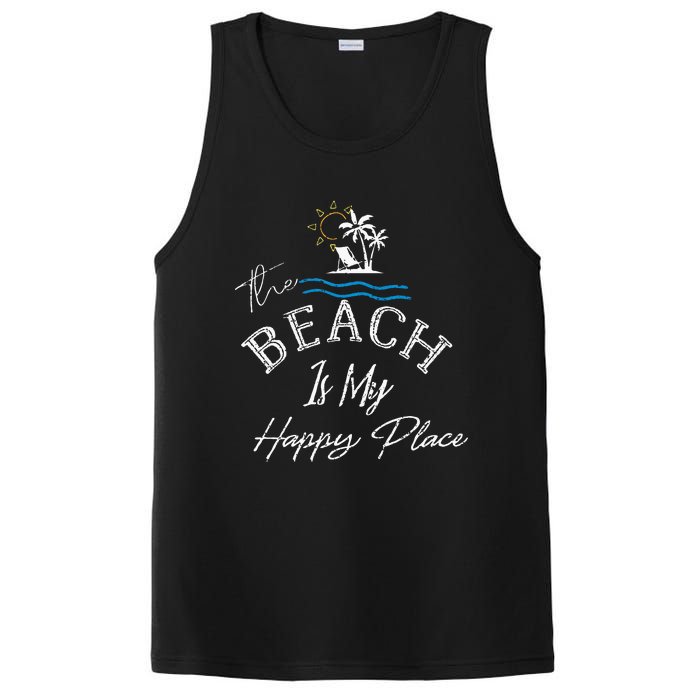 Beach The Beach Is My Happy Place Woman PosiCharge Competitor Tank