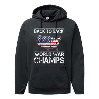 Back To Back Undefeated World War Champs Performance Fleece Hoodie