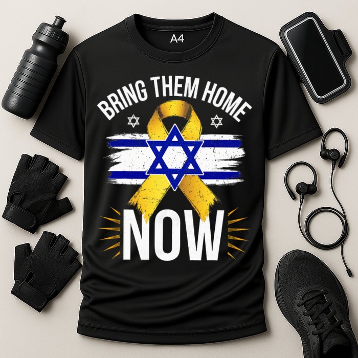 Bring Them Back Home Now Israel Flag Yellow Ribbon Cooling Performance Crew T-Shirt