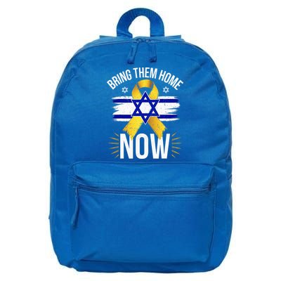 Bring Them Back Home Now Israel Flag Yellow Ribbon 16 in Basic Backpack
