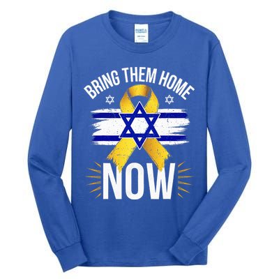 Bring Them Back Home Now Israel Flag Yellow Ribbon Tall Long Sleeve T-Shirt