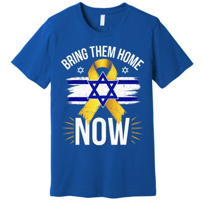 Bring Them Back Home Now Israel Flag Yellow Ribbon Premium T-Shirt