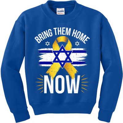 Bring Them Back Home Now Israel Flag Yellow Ribbon Kids Sweatshirt