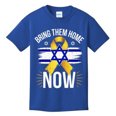 Bring Them Back Home Now Israel Flag Yellow Ribbon Kids T-Shirt