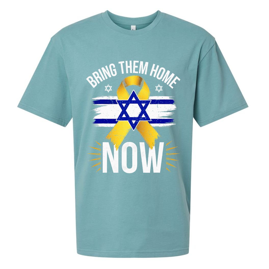 Bring Them Back Home Now Israel Flag Yellow Ribbon Sueded Cloud Jersey T-Shirt