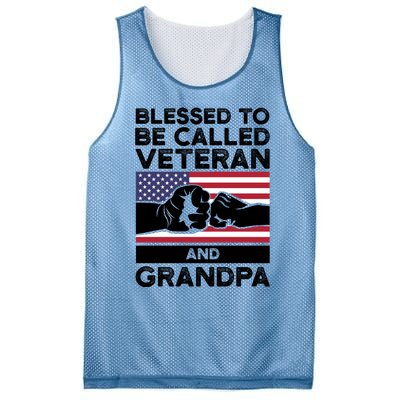 Blessed To Be Called Veteran And Grandpa Veteran Funny Gift Mesh Reversible Basketball Jersey Tank