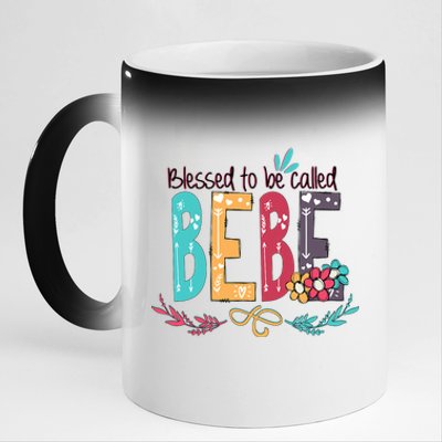 Blessed To Be Called Bebe Colorful Grandma 11oz Black Color Changing Mug