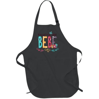 Blessed To Be Called Bebe Colorful Grandma Full-Length Apron With Pockets