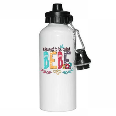 Blessed To Be Called Bebe Colorful Grandma Aluminum Water Bottle