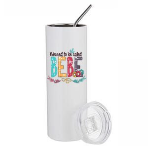 Blessed To Be Called Bebe Colorful Grandma Stainless Steel Tumbler