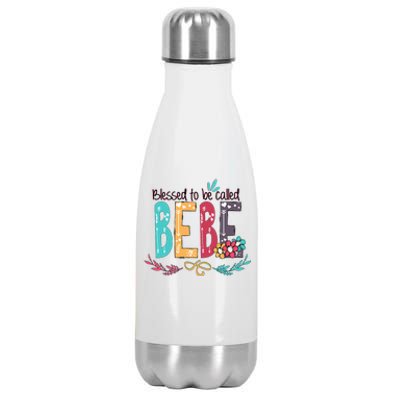 Blessed To Be Called Bebe Colorful Grandma Stainless Steel Insulated Water Bottle