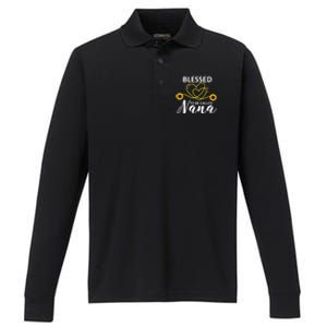 Blessed To Be Called Nana Sunflower Best Grandma Gift MotherS Day Performance Long Sleeve Polo