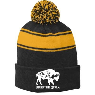 Be The Buffalo Charge The Storm Stripe Pom Pom Beanie