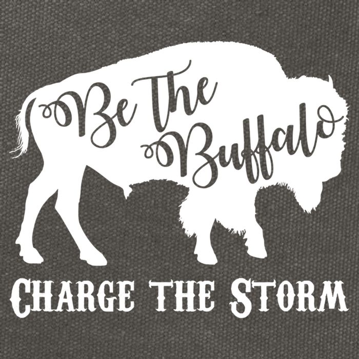 Be The Buffalo Charge The Storm Cotton Canvas Backpack